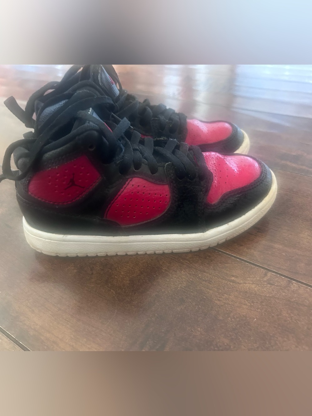 Jordan Kids' red and Black High-Top Sneakers